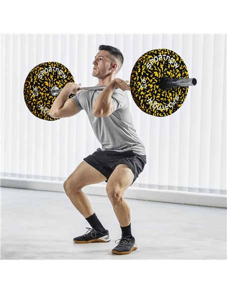 SPORTNOW Olympic Weight Plates Set, Solid Rubber Bumper Plates Weights Discs with 2"/5cm Holes, for Home Gym Weight Lifting Stre - pic 123628 | FastDaddyshop