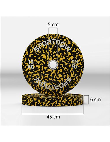 SPORTNOW Olympic Weight Plates Set, Solid Rubber Bumper Plates Weights Discs with 2"/5cm Holes, for Home Gym Weight Lifting Stre
