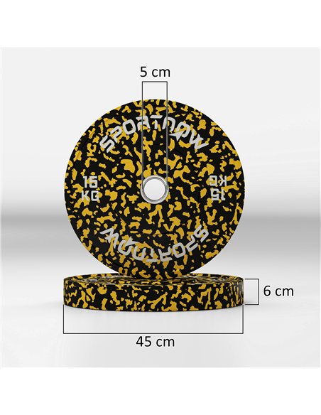 SPORTNOW Olympic Weight Plates Set, Solid Rubber Bumper Plates Weights Discs with 2"/5cm Holes, for Home Gym Weight Lifting Stre - pic 123629 | FastDaddyshop