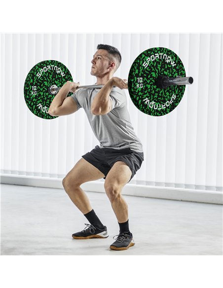 SPORTNOW Olympic Weight Plates Set, Solid Rubber Bumper Plates Weights Discs with 2"/5cm Holes, for Home Gym Weight Lifting Stre - pic 123637 | FastDaddyshop