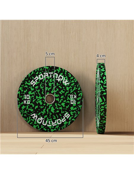 SPORTNOW Olympic Weight Plates Set, Solid Rubber Bumper Plates Weights Discs with 2"/5cm Holes, for Home Gym Weight Lifting Stre - pic 123638 | FastDaddyshop