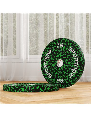SPORTNOW Olympic Weight Plates Set, Solid Rubber Bumper Plates Weights Discs with 2"/5cm Holes, for Home Gym Weight Lifting Stre