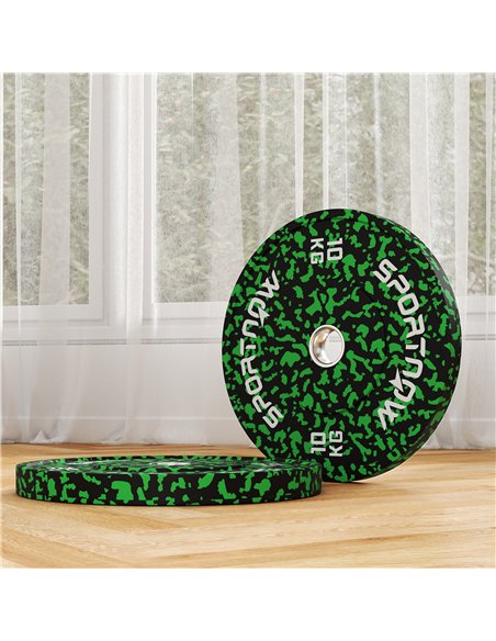 SPORTNOW Olympic Weight Plates Set, Solid Rubber Bumper Plates Weights Discs with 2"/5cm Holes, for Home Gym Weight Lifting Stre - pic 123642 | FastDaddyshop