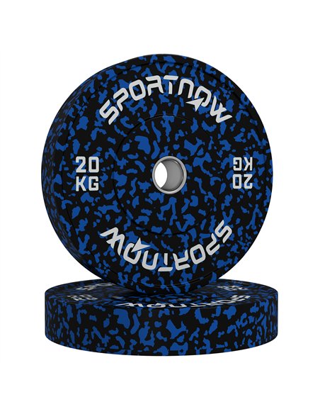 SPORTNOW Olympic Weight Plates Set, Solid Rubber Bumper Plates Weights Discs with 2"/5cm Holes, for Home Gym Weight Lifting Stre - pic 123645 | FastDaddyshop
