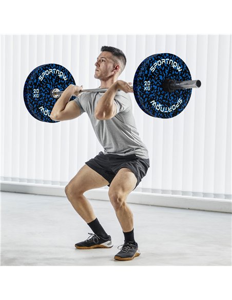 SPORTNOW Olympic Weight Plates Set, Solid Rubber Bumper Plates Weights Discs with 2"/5cm Holes, for Home Gym Weight Lifting Stre - pic 123646 | FastDaddyshop