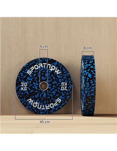 SPORTNOW Olympic Weight Plates Set, Solid Rubber Bumper Plates Weights Discs with 2"/5cm Holes, for Home Gym Weight Lifting Stre