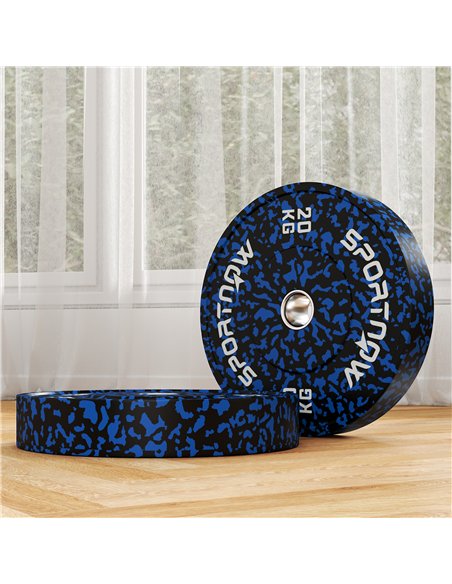 SPORTNOW Olympic Weight Plates Set, Solid Rubber Bumper Plates Weights Discs with 2"/5cm Holes, for Home Gym Weight Lifting Stre - pic 123651 | FastDaddyshop