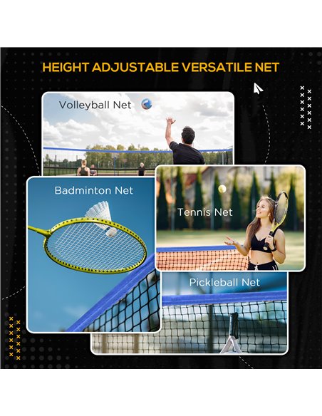 SPORTNOW 4m Badminton Net, Height Adjustable Outdoor Sports Net, with Carry Bag, for Tennis, Pickleball, Volleyball, Blue - pic 123657 | FastDaddyshop