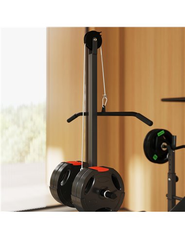 SPORTNOW Adjustable Weight Bench with Bench Press Rack, Preacher Curl Bench, Leg Extension and Lat Pull Down Machine, Incline or