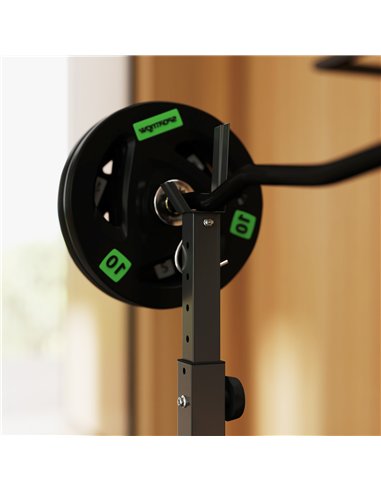 SPORTNOW Adjustable Weight Bench with Bench Press Rack, Preacher Curl Bench, Leg Extension and Lat Pull Down Machine, Incline or