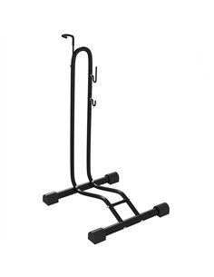 SPORTNOW Vertical & Horizontal Bike Rack Bicycle Storage Stand with Adjustable Hooks, Fits 6"-28" and 700c Bikes