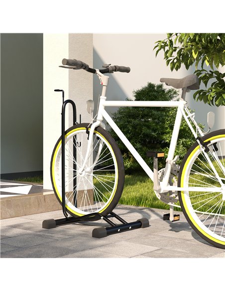 SPORTNOW Vertical & Horizontal Bike Rack Bicycle Storage Stand with Adjustable Hooks, Fits 6"-28" and 700c Bikes - pic 123682 | FastDaddyshop