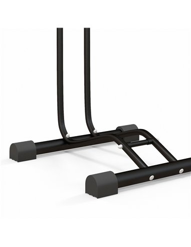SPORTNOW Vertical & Horizontal Bike Rack Bicycle Storage Stand with Adjustable Hooks, Fits 6"-28" and 700c Bikes
