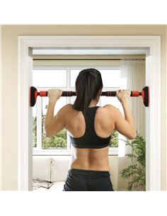 SPORTNOW Pull Up Bar Doorway No Screws, Door Frame Chin Up Bar with Level Metre, 96-130 cm (37.8"-51.2") Width Adjustable for Ho 2