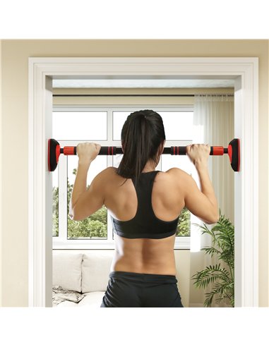 SPORTNOW Pull Up Bar Doorway No Screws, Door Frame Chin Up Bar with Level Metre, 96-130 cm (37.8"-51.2") Width Adjustable for Ho