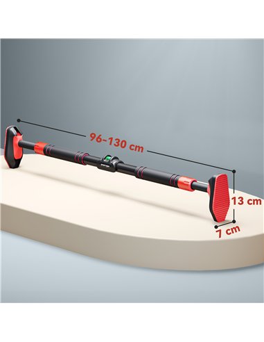 SPORTNOW Pull Up Bar Doorway No Screws, Door Frame Chin Up Bar with Level Metre, 96-130 cm (37.8"-51.2") Width Adjustable for Ho