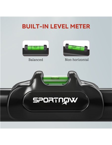 SPORTNOW Pull Up Bar Doorway No Screws, Door Frame Chin Up Bar with Level Metre, 96-130 cm (37.8"-51.2") Width Adjustable for Ho - pic 123694 | FastDaddyshop
