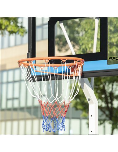 SPORTNOW 2.1-2.6m Adjustable Basketball Hoop and Basketball Stand w/ Backboard and Weighted Base, Portable on Wheels, White