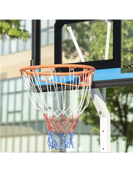 SPORTNOW 2.1-2.6m Adjustable Basketball Hoop and Basketball Stand w/ Backboard and Weighted Base, Portable on Wheels, White - pic 123707 | FastDaddyshop