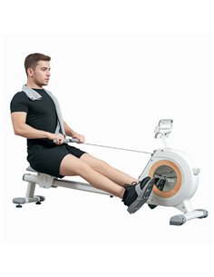 SPORTNOW Rowing Machine, 16-Level Magnetic Rower Machine with LCD Monitor and Phone Holder, White