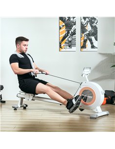 SPORTNOW Rowing Machine, 16-Level Magnetic Rower Machine with LCD Monitor and Phone Holder, White 2