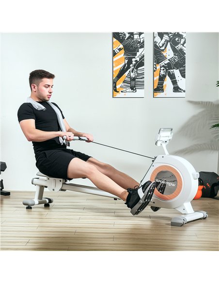 SPORTNOW Rowing Machine, 16-Level Magnetic Rower Machine with LCD Monitor and Phone Holder, White - pic 123709 | FastDaddyshop