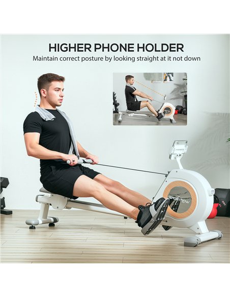 SPORTNOW Rowing Machine, 16-Level Magnetic Rower Machine with LCD Monitor and Phone Holder, White - pic 123713 | FastDaddyshop