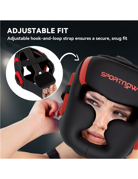 SPORTNOW Boxing Headguard, Boxing Headgear Helmet with Adjustable Strap for Full Face Protection for Kickboxing Sparring Martial - pic 123721 | FastDaddyshop
