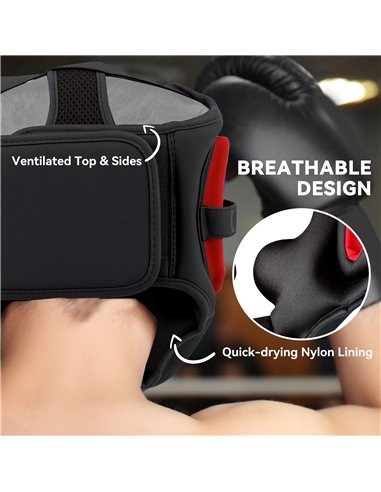 SPORTNOW Boxing Headguard, Boxing Headgear Helmet with Adjustable Strap for Full Face Protection for Kickboxing Sparring Martial