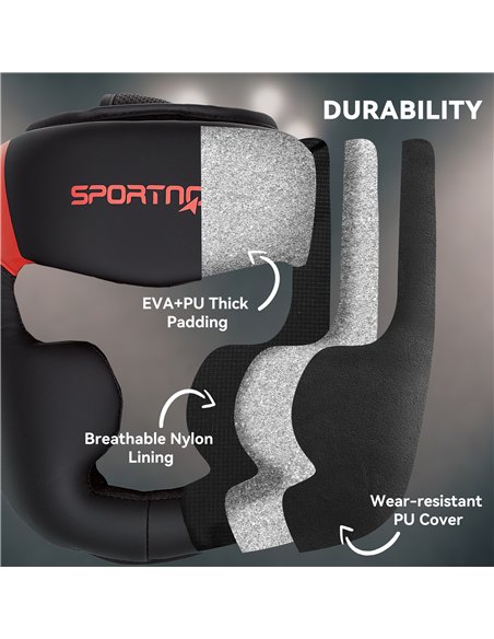 SPORTNOW Boxing Headguard, Boxing Headgear Helmet with Adjustable Strap for Full Face Protection for Kickboxing Sparring Martial - pic 123723 | FastDaddyshop