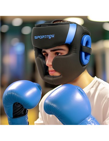 SPORTNOW Boxing Headguard, Boxing Headgear Helmet with Adjustable Strap for Full Face Protection for Kickboxing Sparring Martial