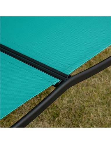 Outsunny 2 Seater Garden Swing Seat Swing Chair Outdoor Hammock Bench w/ Adjustable Tilting Canopy, Texteline Seats and Steel Fr
