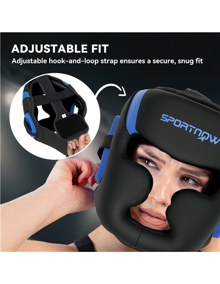 SPORTNOW Boxing Headguard, Boxing Headgear Helmet with Adjustable Strap for Full Face Protection for Kickboxing Sparring Martial - pic 123730 | FastDaddyshop