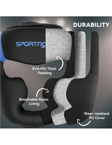SPORTNOW Boxing Headguard, Boxing Headgear Helmet with Adjustable Strap for Full Face Protection for Kickboxing Sparring Martial