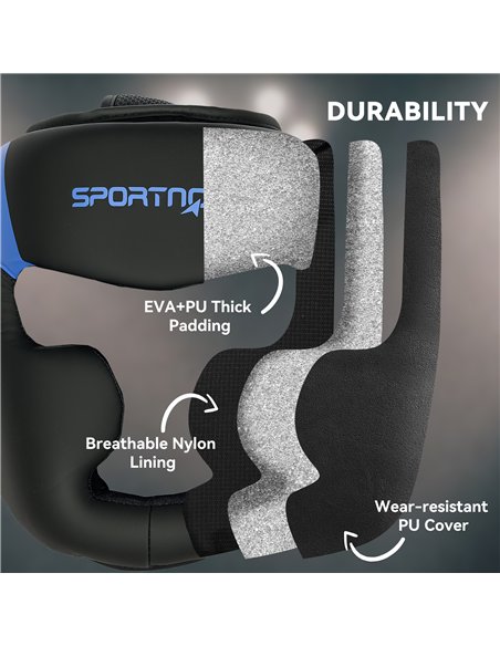 SPORTNOW Boxing Headguard, Boxing Headgear Helmet with Adjustable Strap for Full Face Protection for Kickboxing Sparring Martial - pic 123732 | FastDaddyshop