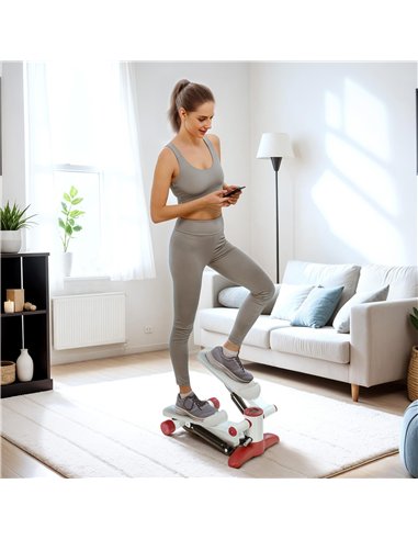SPORTNOW Mini Stepper, Compact Step Machine Exerciser for Home Workout with LCD Monitor and Non-Slip Pedals, Grey
