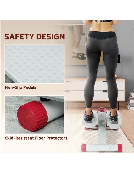 SPORTNOW Mini Stepper, Compact Step Machine Exerciser for Home Workout with LCD Monitor and Non-Slip Pedals, Grey - pic 123740 | FastDaddyshop