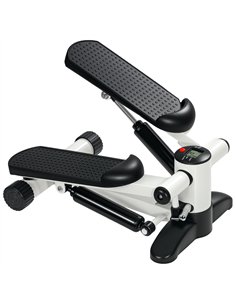 SPORTNOW Mini Stepper, Compact Step Machine Exerciser for Home Workout with LCD Monitor and Non-Slip Pedals, White