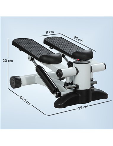 SPORTNOW Mini Stepper, Compact Step Machine Exerciser for Home Workout with LCD Monitor and Non-Slip Pedals, White