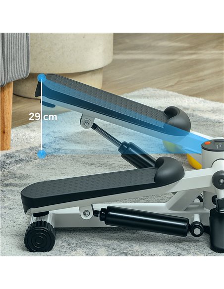 SPORTNOW Mini Stepper, Compact Step Machine Exerciser for Home Workout with LCD Monitor and Non-Slip Pedals, White - pic 123750 | FastDaddyshop
