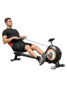 SPORTNOW Rowing Machine, 16-Level Magnetic Rower Machine with LCD Monitor and Phone Holder, Black