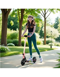 SPORTNOW Folding Electric Scooter for Kids Age 6-14 with Dual Brakes, Front Suspension, LED Colourful Lights and Display, 6.8kg  2