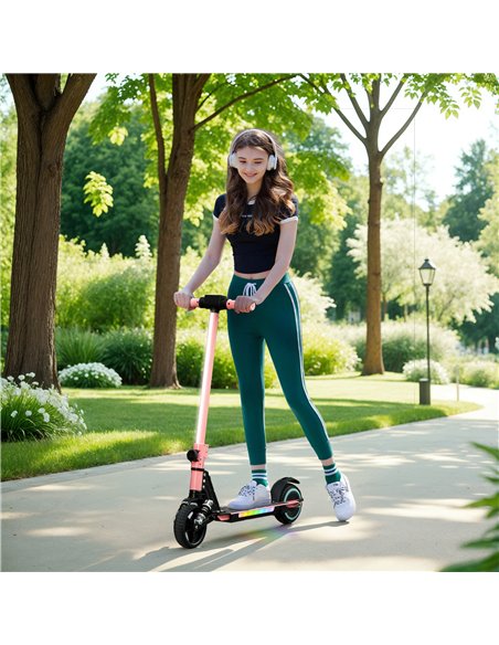 SPORTNOW Folding Electric Scooter for Kids Age 6-14 with Dual Brakes, Front Suspension, LED Colourful Lights and Display, 6.8kg  - pic 123763 | FastDaddyshop