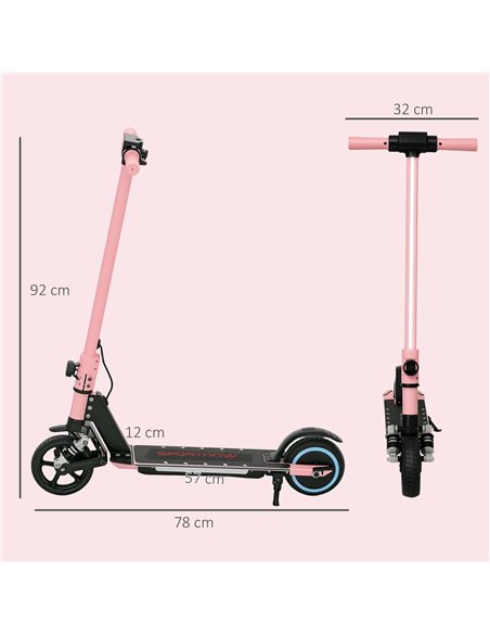 SPORTNOW Folding Electric Scooter for Kids Age 6-14 with Dual Brakes, Front Suspension, LED Colourful Lights and Display, 6.8kg  - pic 123764 | FastDaddyshop
