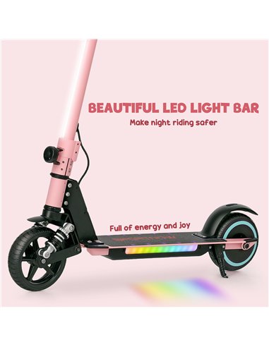 SPORTNOW Folding Electric Scooter for Kids Age 6-14 with Dual Brakes, Front Suspension, LED Colourful Lights and Display, 6.8kg 