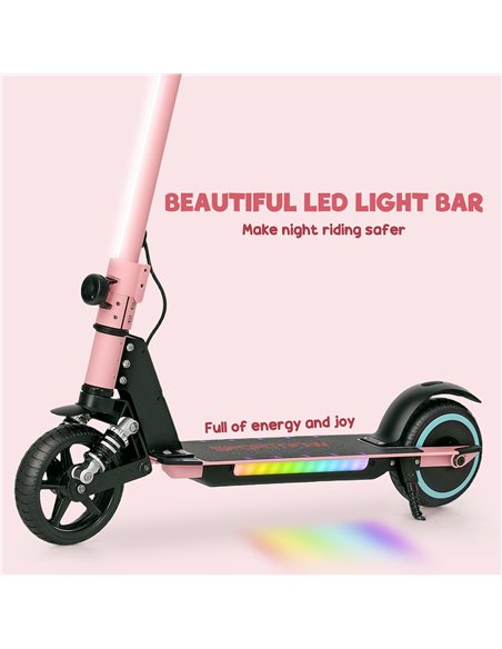 SPORTNOW Folding Electric Scooter for Kids Age 6-14 with Dual Brakes, Front Suspension, LED Colourful Lights and Display, 6.8kg  - pic 123767 | FastDaddyshop