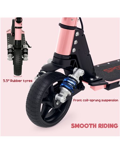 SPORTNOW Folding Electric Scooter for Kids Age 6-14 with Dual Brakes, Front Suspension, LED Colourful Lights and Display, 6.8kg 
