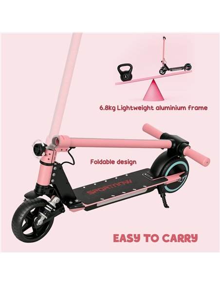 SPORTNOW Folding Electric Scooter for Kids Age 6-14 with Dual Brakes, Front Suspension, LED Colourful Lights and Display, 6.8kg  - pic 123769 | FastDaddyshop
