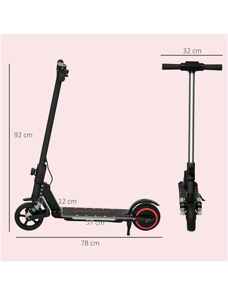 SPORTNOW Folding Electric Scooter for Kids Age 6-14 with Dual Brakes, Front Suspension, LED Colourful Lights and Display, 6.8kg  - pic 123773 | FastDaddyshop