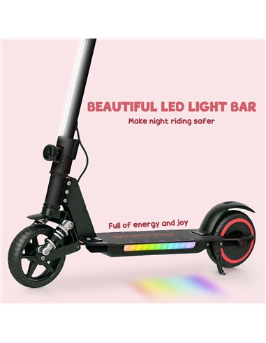 SPORTNOW Folding Electric Scooter for Kids Age 6-14 with Dual Brakes, Front Suspension, LED Colourful Lights and Display, 6.8kg 